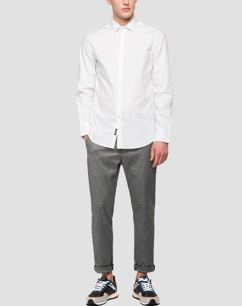 Camicia con collo yves e plastron bianca in popeline di cotoneSaint Laurent in Cotone da Uomo colore Bianco Uomo Abbigliamento da Camicie da Camicie eleganti 